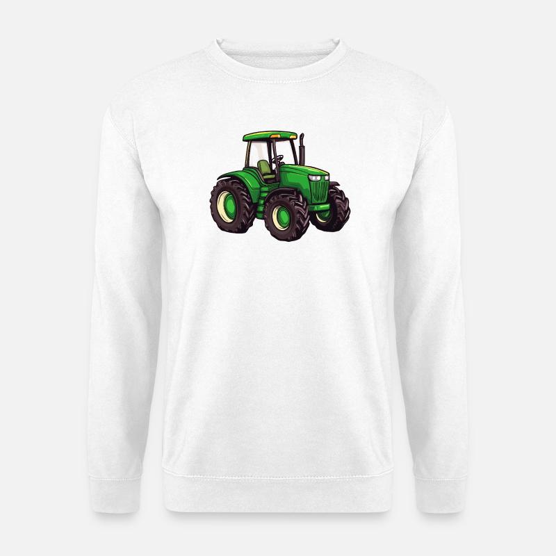 Grüner Traktor - Unisex Pullover - Weiß