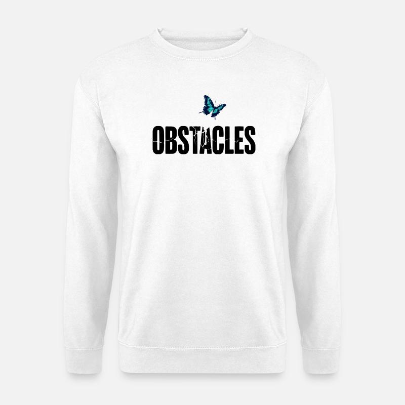OBSTACLES – Hindernisse zerbrechen - Unisex Pullover - Weiß