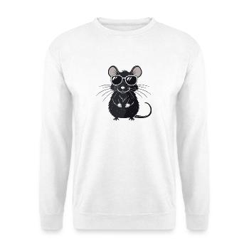 Mouse Hipster Glasses - Unisex Sweatshirt - white - Front