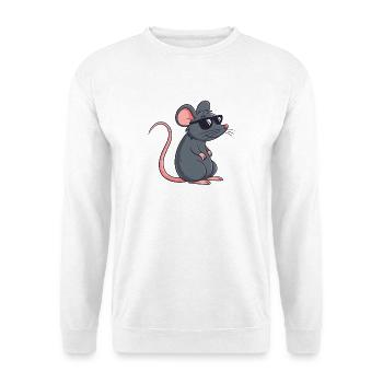 Ratten-Stilvolle Dunkle Brille - Unisex Pullover - Weiß - Vorne