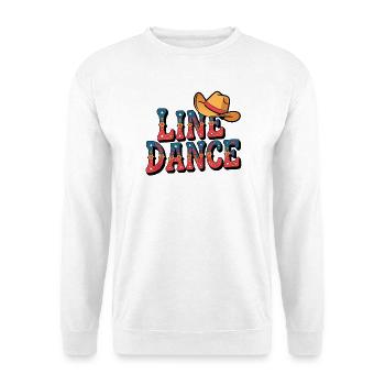 Lone Dance Cowboy Text mit Hut - Unisex Pullover - Weiß - Vorne