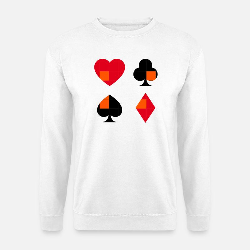 Sammlung geometrischer Kartenanzüge - Unisex Pullover - Weiß