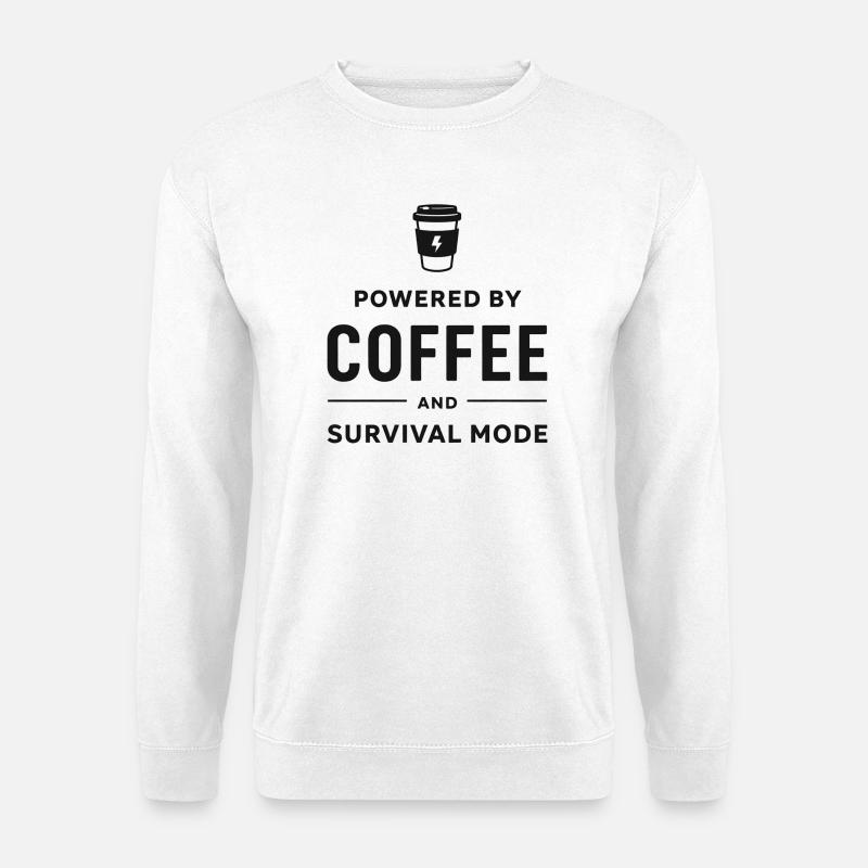 Powered by Coffee and Survival Mode - Unisex Sweatshirt - white