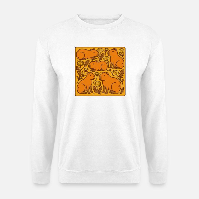 Capybara Chorus in Bloom - Unisex Sweatshirt - white