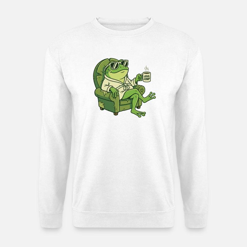 lustiger Frosch-Cartoon - Unisex Pullover - Weiß
