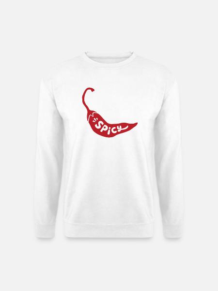 Spicy Chili Pepper Minimalistische Lustige Feinschmeckerin - Unisex Pullover - Weiß