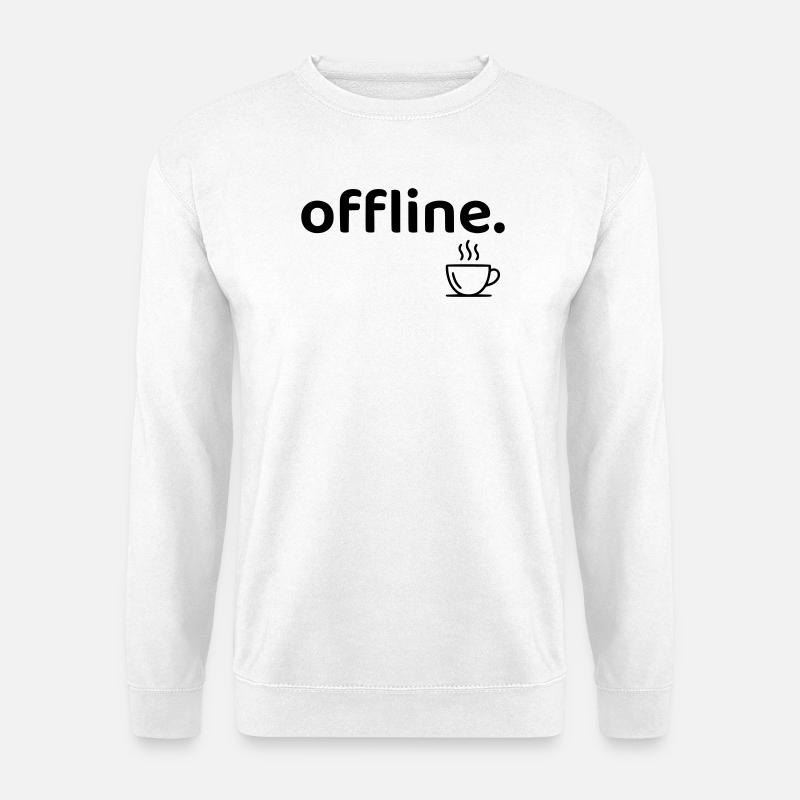 Offline minimalistisches Kaffee-Hemd - Unisex Pullover - Weiß