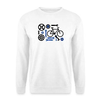 Coole Fahrrad Werkzeug Teile Set - Unisex Pullover - Weiß - Vorne