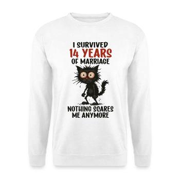 14 Hochzeitstag Geschenk Mann Frau Ehemann Ehefrau - Unisex Pullover - Weiß - Vorne