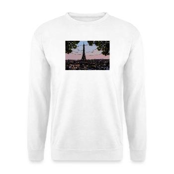 Paris Abendstimmung am Eiffelturm - Unisex Pullover - Weiß - Vorne