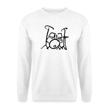 Chemise Silhouette de Batterie - Sweat-shirt Unisexe - blanc - Devant