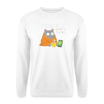 Katzenmorgentasse Kuscheldecke - Unisex Pullover - Weiß - Vorne