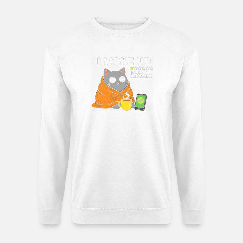 Katzenmorgentasse Kuscheldecke - Unisex Pullover - Weiß