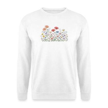 Wildblumen Blumen Blumen Botanischer Naturgarten - Unisex Pullover - Weiß - Vorne