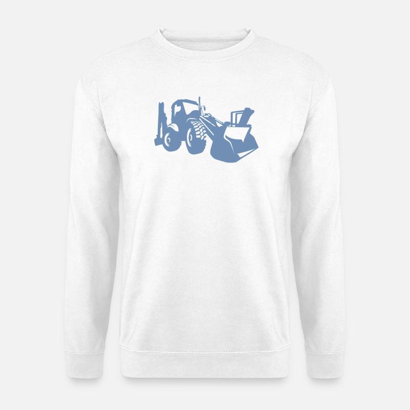 Bagger Radlader Baugeräteführer Silhouette - Unisex Pullover - Weiß