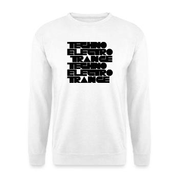 Techno Electro Trance music - Unisex Sweatshirt - white - Front