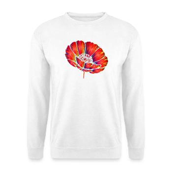 Neon Poppy Pop Art Floral Color Design - Unisex Sweatshirt - white - Front