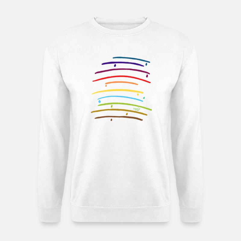 Regenbogenbögen mit Tropfen - Unisex Pullover - Weiß