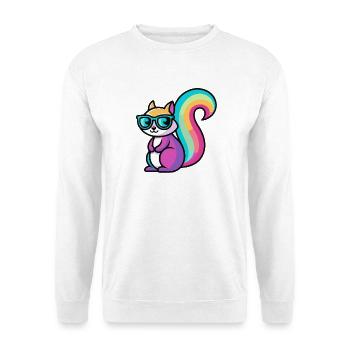 Ecureuil Arc en Ciel Lunettes - Sweat-shirt Unisexe - blanc - Devant