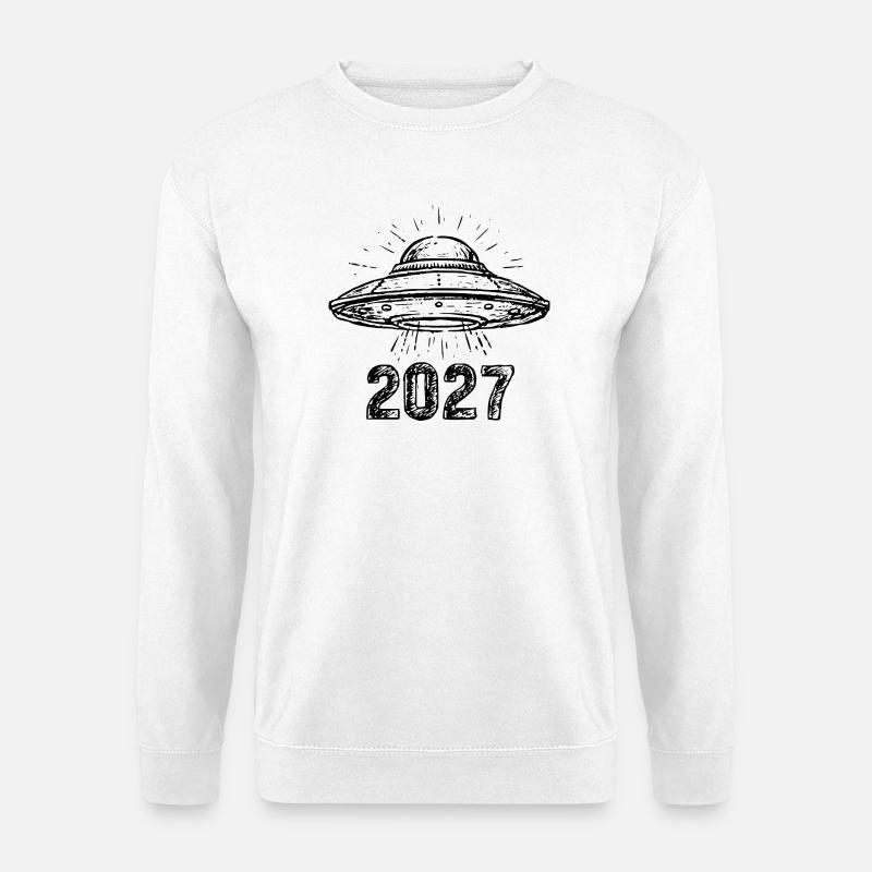 Raumschiff schwarz - Unisex Pullover - Weiß