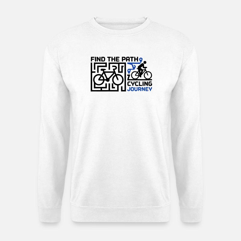 Fahrrad Labyrinth Tour Schriftzug - Unisex Pullover - Weiß