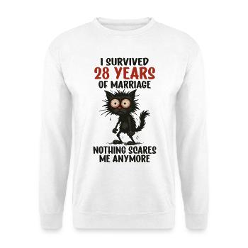 28 Hochzeitstag Geschenk Mann Frau Ehemann Ehefrau - Unisex Pullover - Weiß - Vorne