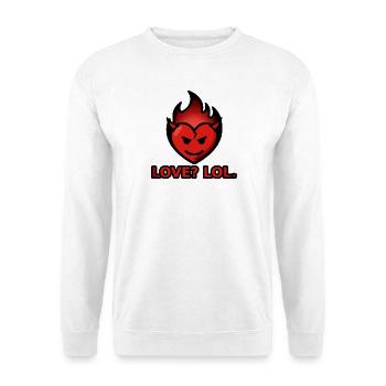 Love Lol – Flaming Heart with Horns - Unisex Sweatshirt - white - Front