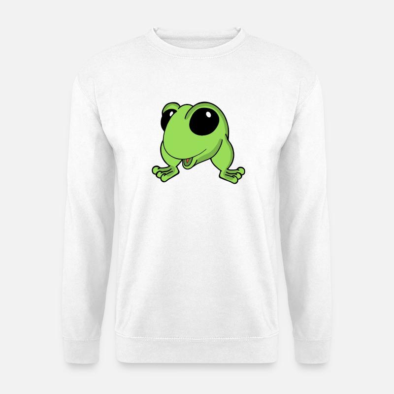 Lime Frog Cartoon Cheer - Unisex Sweatshirt - white
