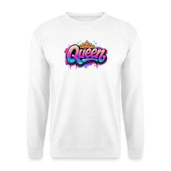 Queen Graffiti Kronen-Design - Unisex Pullover - Weiß - Vorne