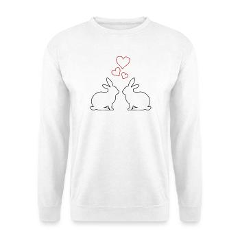Cœurs de Lapin - Sweat-shirt Unisexe - blanc - Devant