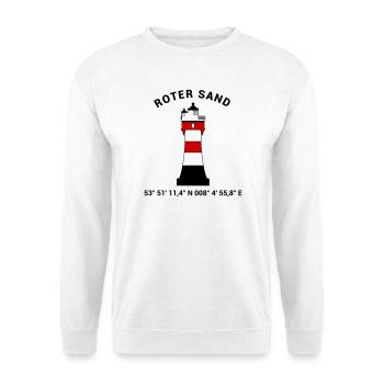 Leuchtturm Roter Sand - Maritim Nordsee Ostsee - Unisex Pullover - Weiß - Vorne