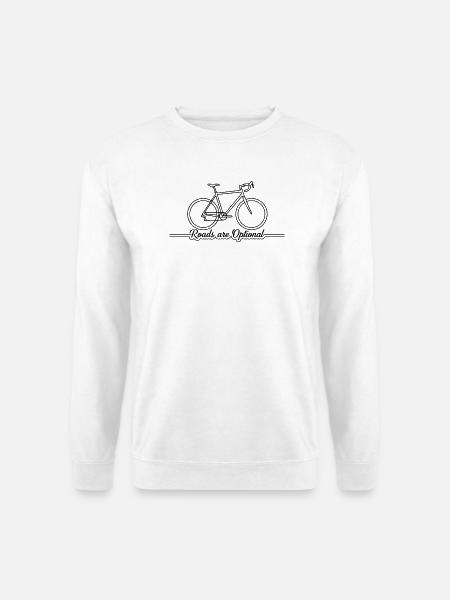 Straßen sind optional Gravel-Bike-Linienkunst - Unisex Pullover - Weiß