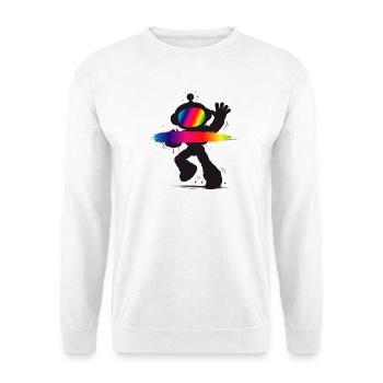 Robot Silhouette Rainbow Splash Design - Unisex Sweatshirt - white - Front
