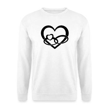 Black Heart & Wedding Rings - Love & Wedding - Unisex Sweatshirt - white - Front
