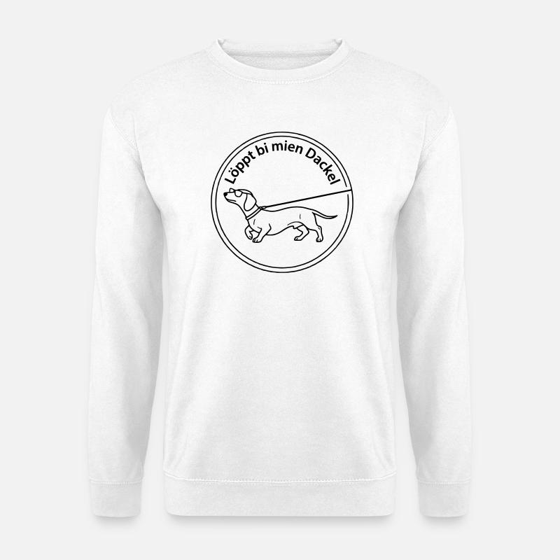 löppt bi mien dackel - Unisex Pullover - Weiß