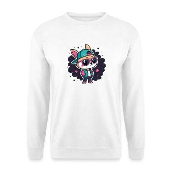 Retro-schicker Streetwear-Hase - Unisex Pullover - Weiß - Vorne