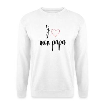 J'aime mon papa Cadeaux  - Sweat-shirt Unisexe - blanc - Devant