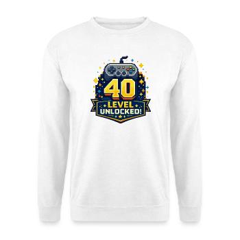 40 Level Freigeschaltet Retro Controller - Unisex Pullover - Weiß - Vorne