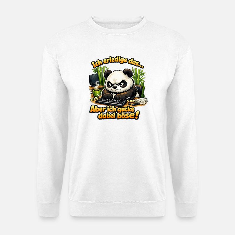 Ich mach das aber ich gucke dabei böse Panda - Unisex Pullover - Weiß