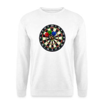 Dartboard Bullseye Three Darts - Unisex Sweatshirt - white - Front