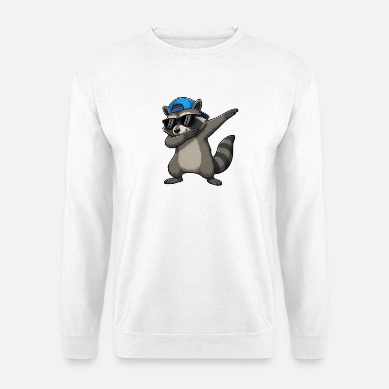 Dabbing Waschbär Streetwear - Unisex Pullover - Weiß