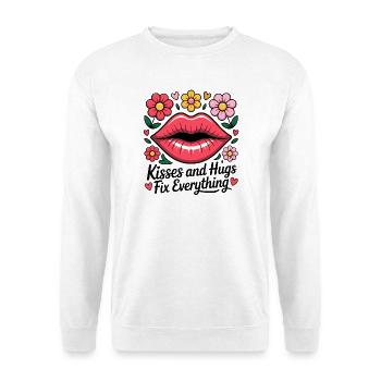 Kisses and hugs heal everything - Unisex Sweatshirt - white - Front