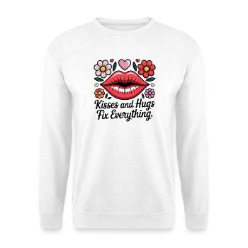 Kisses and hugs heal everything - Unisex Sweatshirt - white - Front