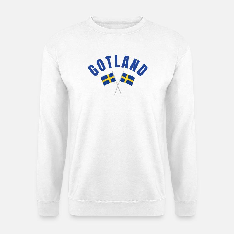 Gotland Schwedische Flaggen - Unisex Pullover - Weiß