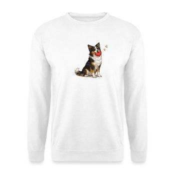 Border Collie Dog with Heart and Cuddle - Unisex Sweatshirt - white - Front