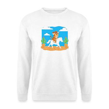 Chat Cowboy dans le désert - Sweat-shirt Unisexe - blanc - Devant