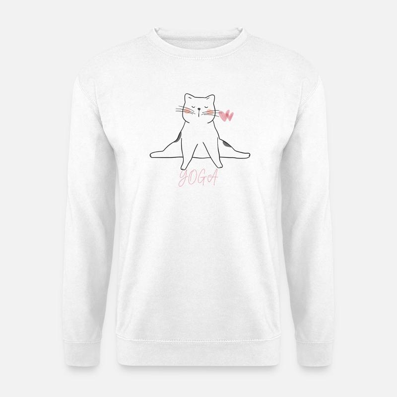 Cat yoga - Unisex Pullover - Weiß