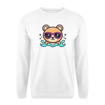 Teddy Bear Beach Pink Glasses - Unisex Sweatshirt - white - Front
