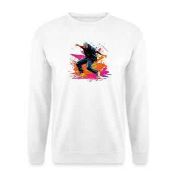 Synthwave rétro B Boy - Sweat-shirt Unisexe - blanc - Devant