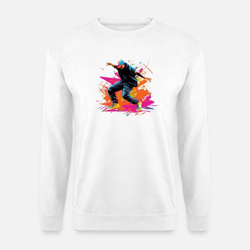Retro B Boy Synthwave - Unisex Pullover - Weiß